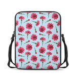 Pink Carnation Pattern Print Rectangular Crossbody Bag