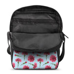 Pink Carnation Pattern Print Rectangular Crossbody Bag