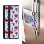 Pink Carnation Pattern Print Refrigerator Handle Covers