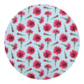 Pink Carnation Pattern Print Round Blanket