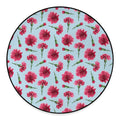 Pink Carnation Pattern Print Round Floor Mat