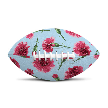 Pink Carnation Pattern Print Rugby Ball