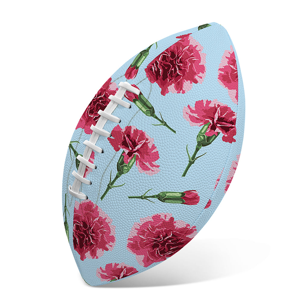 Pink Carnation Pattern Print Rugby Ball