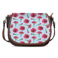Pink Carnation Pattern Print Saddle Bag