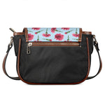 Pink Carnation Pattern Print Saddle Bag