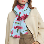 Pink Carnation Pattern Print Scarf