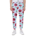 Pink Carnation Pattern Print Joggers