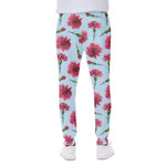 Pink Carnation Pattern Print Scuba Joggers