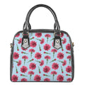 Pink Carnation Pattern Print Shoulder Handbag