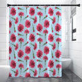 Pink Carnation Pattern Print Shower Curtain