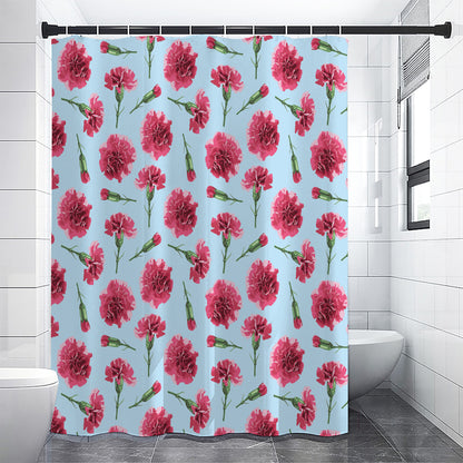 Pink Carnation Pattern Print Shower Curtain
