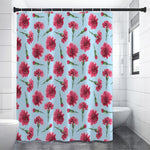 Pink Carnation Pattern Print Shower Curtain