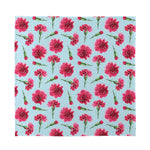 Pink Carnation Pattern Print Silk Bandana