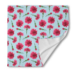 Pink Carnation Pattern Print Silk Bandana