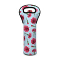 Pink Carnation Pattern Print Single Neoprene Wine Tote