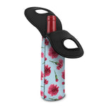 Pink Carnation Pattern Print Single Neoprene Wine Tote