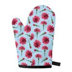 Pink Carnation Pattern Print Single Oven Mitt