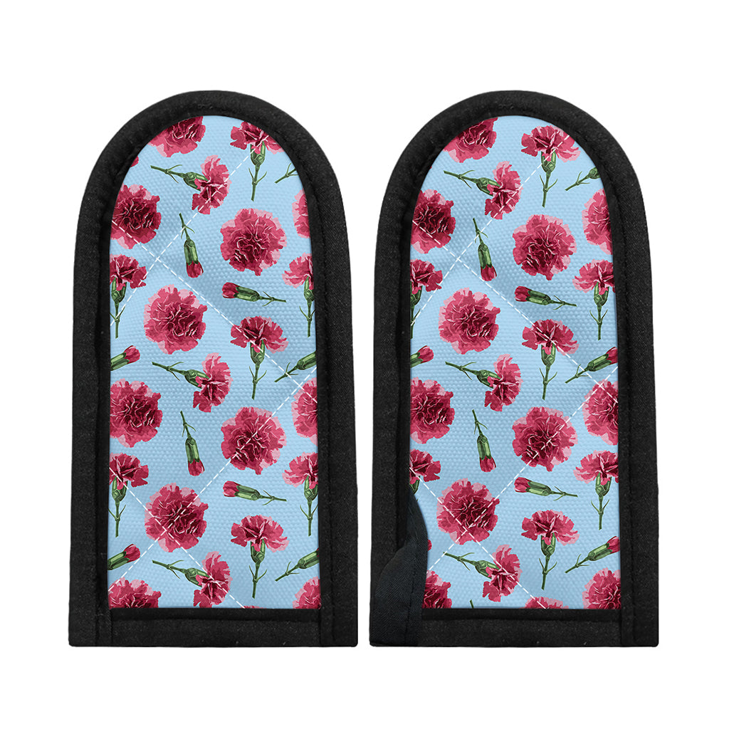 Pink Carnation Pattern Print Skillet Handle Cover