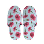 Pink Carnation Pattern Print Slippers