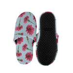 Pink Carnation Pattern Print Slippers