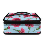 Pink Carnation Pattern Print Small Lunch Bag