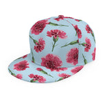 Pink Carnation Pattern Print Snapback Cap