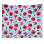 Pink Carnation Pattern Print Tapestry