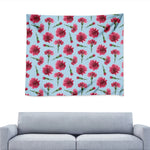 Pink Carnation Pattern Print Tapestry