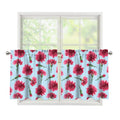 Pink Carnation Pattern Print Tier Curtains
