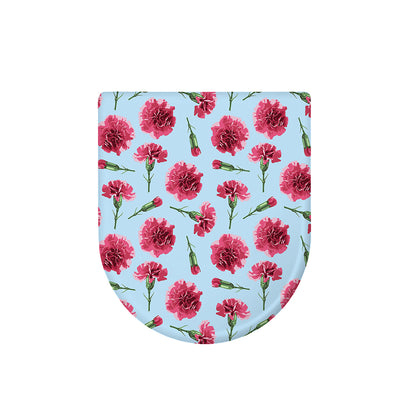 Pink Carnation Pattern Print Toilet Lid Cover