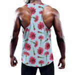 Pink Carnation Pattern Print Training Tank Top