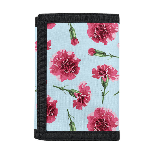 Pink Carnation Pattern Print Trifold Wallet