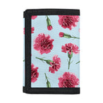 Pink Carnation Pattern Print Trifold Wallet