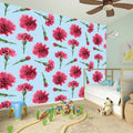 Pink Carnation Pattern Print Wall Sticker