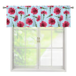 Pink Carnation Pattern Print Window Valance