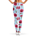 Pink Carnation Pattern Print Women's Leggings