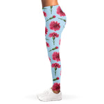 Pink Carnation Pattern Print Women's Leggings