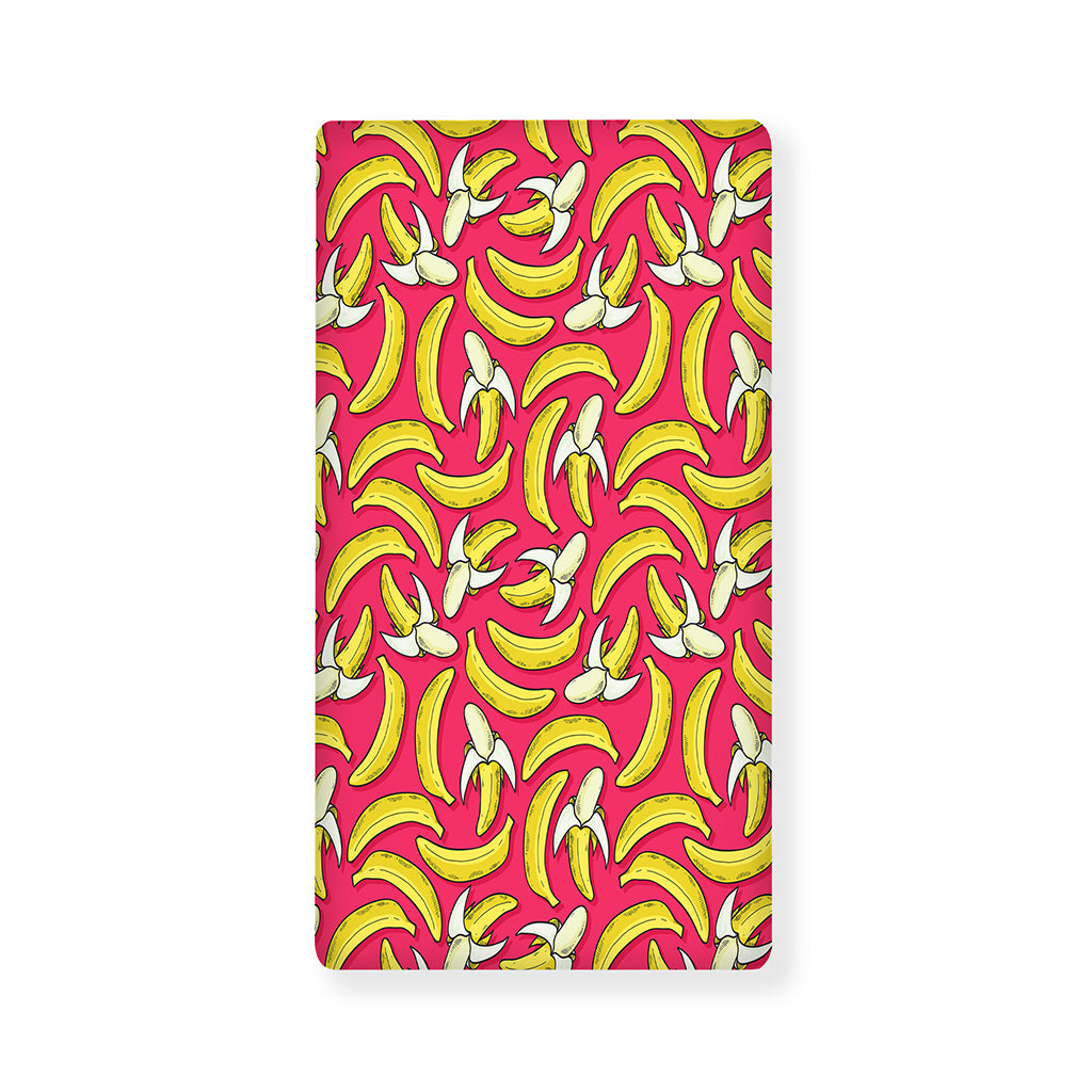 Pink Cartoon Banana Pattern Print Baby Crib Sheet