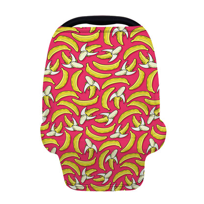Pink Cartoon Banana Pattern Print Baby Seat Cover