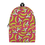 Pink Cartoon Banana Pattern Print Backpack