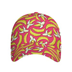 Pink Cartoon Banana Pattern Print Baseball Cap