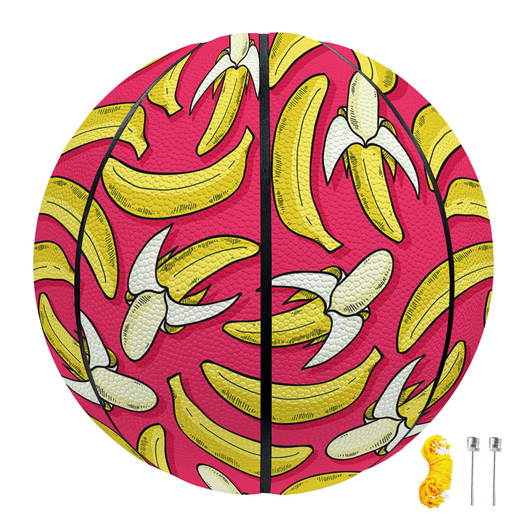 Pink Cartoon Banana Pattern Print Basketball
