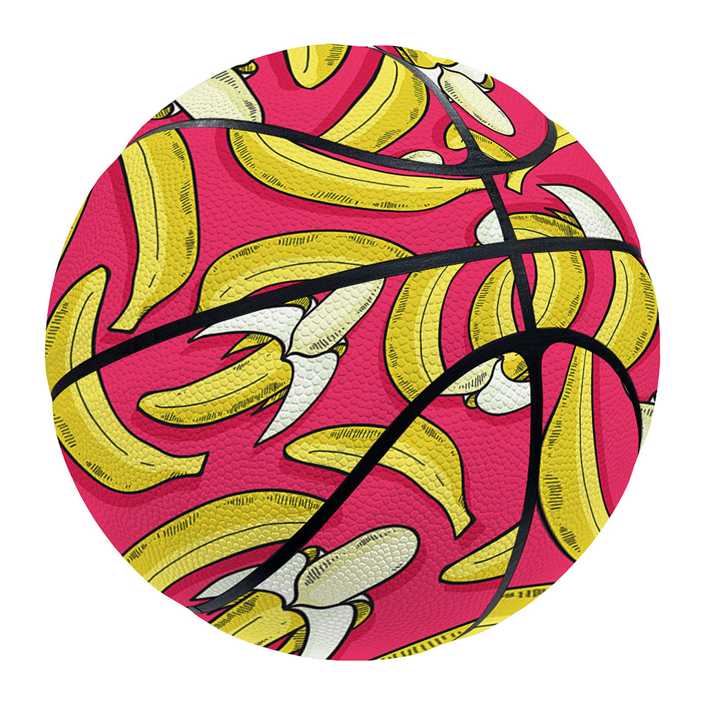 Pink Cartoon Banana Pattern Print Basketball