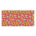 Pink Cartoon Banana Pattern Print Beach Towel