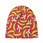 Pink Cartoon Banana Pattern Print Beanie