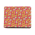 Pink Cartoon Banana Pattern Print Bifold Wallet