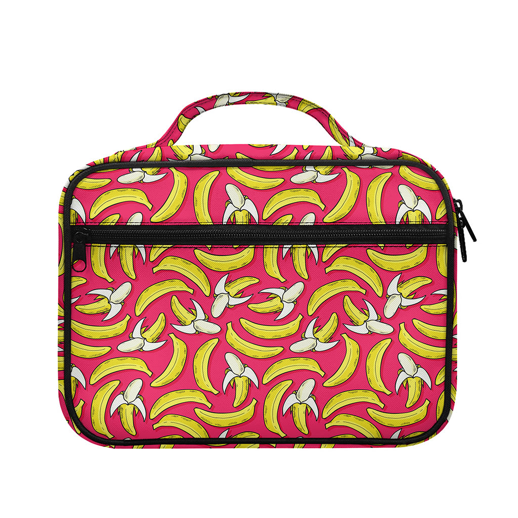 Pink Cartoon Banana Pattern Print Briefcase Bible Bag