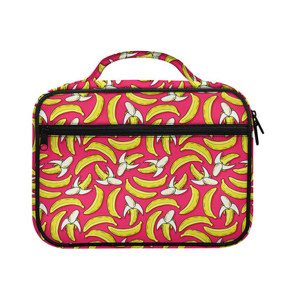 Pink Cartoon Banana Pattern Print Briefcase Bible Bag
