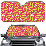 Pink Cartoon Banana Pattern Print Car Windshield Sun Shade