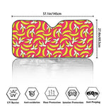 Pink Cartoon Banana Pattern Print Car Windshield Sun Shade